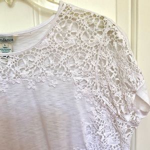Bundle of 2 Sundance Lightweight Lace Summer Tees